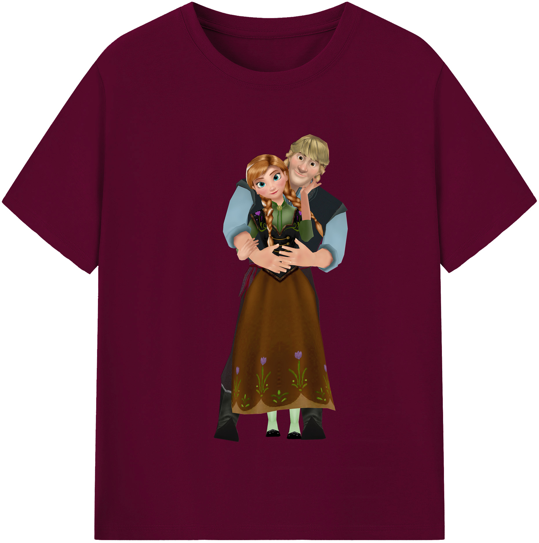 （画像用） アナと雪の女王 アンナ エルサ Frozen Anna Elsa レディースカジュアルプリントTシャツ（綿100％）